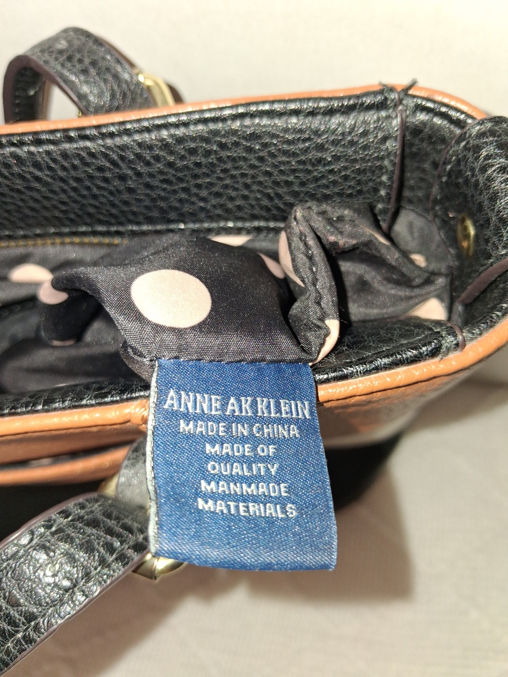 Anne Klein Tricolor Shoulder Tote — Black, White & Brown - Picture 7 of 7